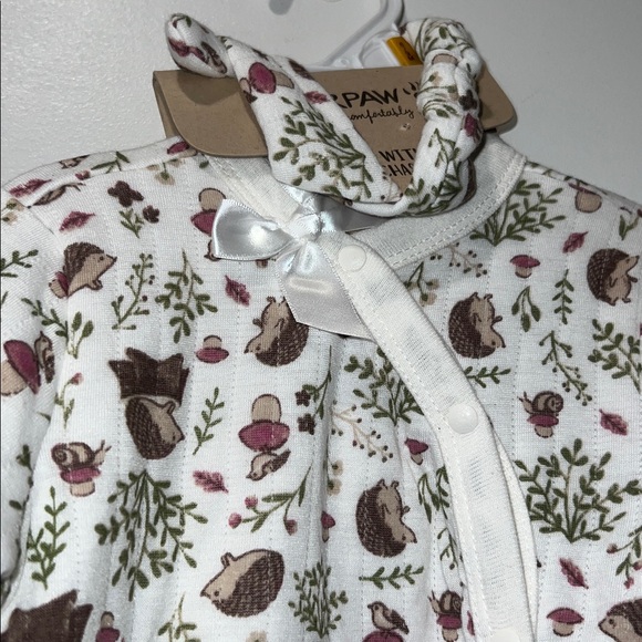 BearPaw Kids Floral Footie - Cream and Brown NWT 6-9 months - Picture 4 of 8